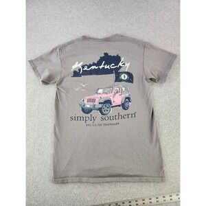 Simply Southern Kentucky T-Shirt Pink Jeep Wrangler Gray Tee Jeeper Womens SMALL
